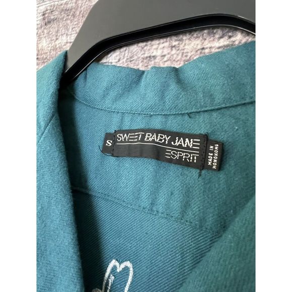 Vintage 1980s Sweet Baby Jane Esprit Duck Appliqués Button Up Blouse S - Picture 3 of 8